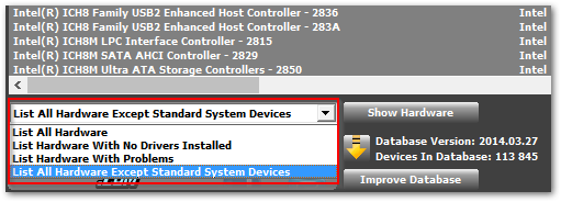 Hardware Identify - filtry