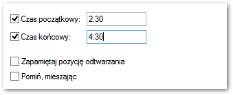 Czas początkowy oraz czas końcowy