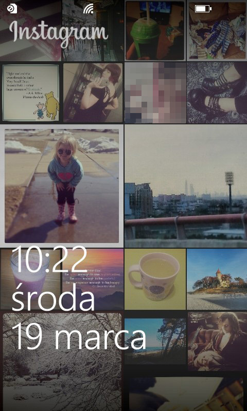 Zdjęcia z Instagram na ekranie blokady Windows Phone
