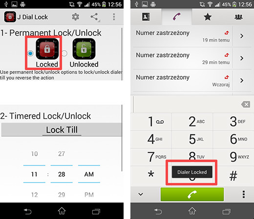 Blokada połączeń wychodzących za pomocą J Dial Lock