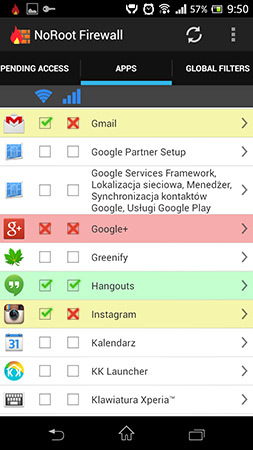 Blokowanie i zezwalanie aplikacjom na dostęp w NoRoot Firewall