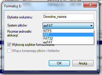 Formatowanie pendrive'a