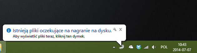 Jak usunąć komunikat o plikach oczekujących na nagranie?