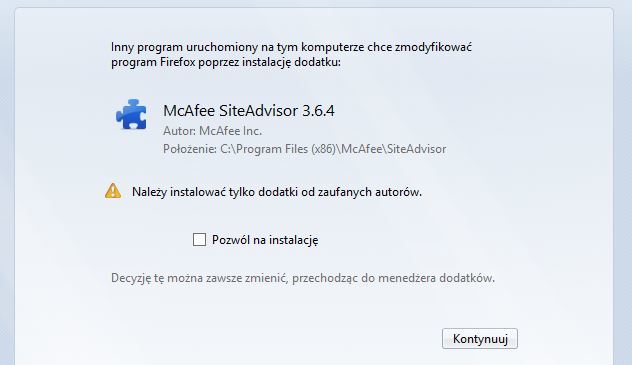 SiteAdvisor - aktywacja w Firefox