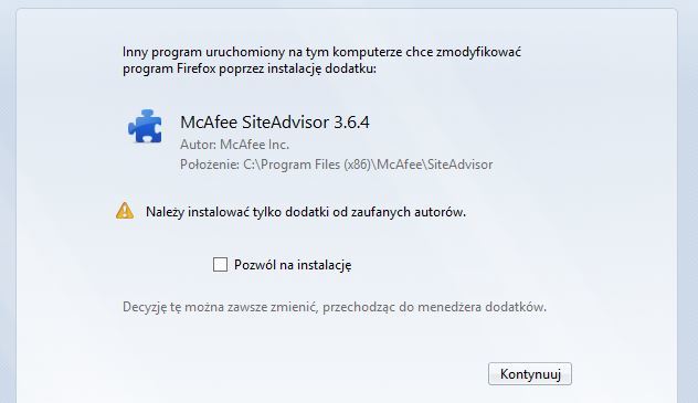 SiteAdvisor - aktywacja w Firefox