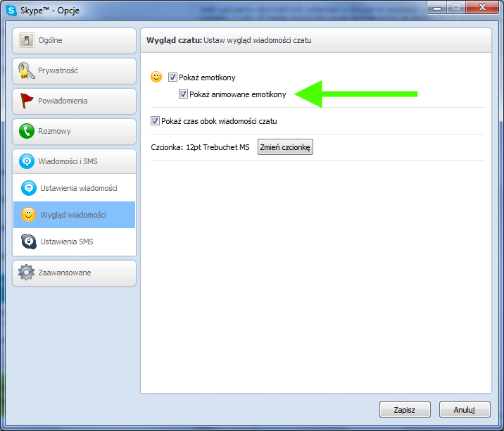 Emotikony w Skype