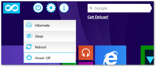 Rozwijane opcje na ekranie startowym Windows 8